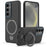 For Samsung Galaxy S25 / S24 Magnetic Case Rotating Ring Kickstand TPU + PC Phone Back Cover - Black - 1