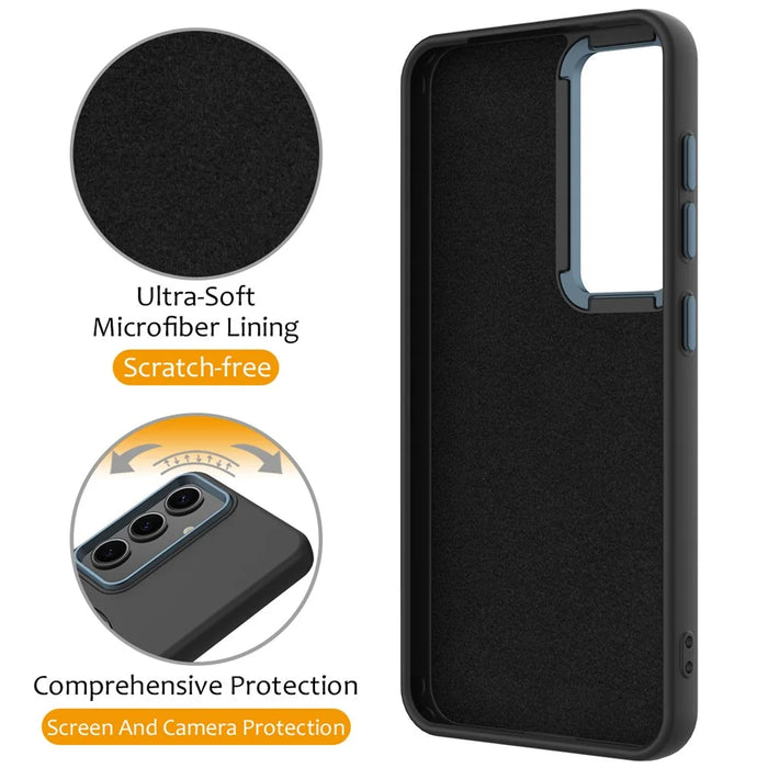 For Samsung Galaxy S25 / S24 Magnetic Case Rotating Ring Kickstand TPU + PC Phone Back Cover - Black - 3