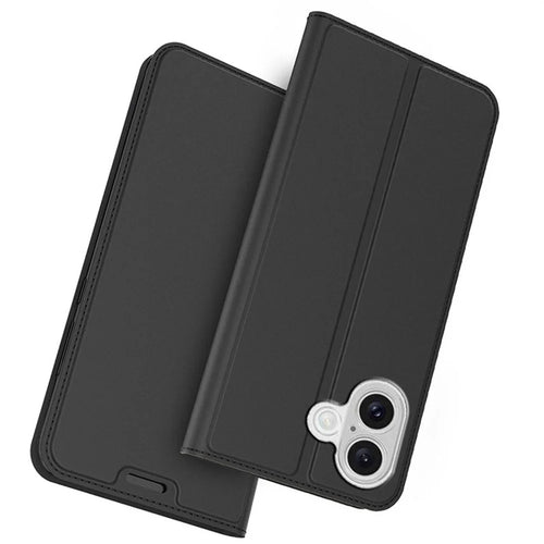 For 	iPhone 17 Case PU Leather Phone Cover with Card Holder Stand - Black - 1