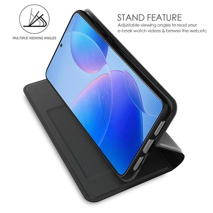 For iPhone Air Case PU Leather Phone Cover with Card Holder Stand - Black - 2