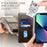 SUTENI For iPhone 14 Magnetic Auto Closing Phone Case PU Leather Stand Wallet Protective Cover - Dark Grey - 4