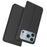 For iPhone 17 Pro Max Case PU Leather Phone Cover with Card Holder Stand - Black - 1