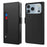 For iPhone 17 Pro Case Stand PU Leather Phone Cover Card Holder Mirror - Black - 1