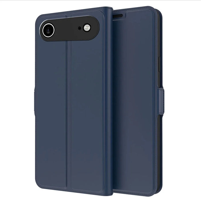 For iPhone Air Case Shockproof TPU Inner Shell Leather Phone Cover Card Slot - Blue - 1