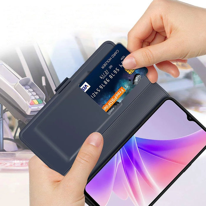 For iPhone Air Case Shockproof TPU Inner Shell Leather Phone Cover Card Slot - Blue - 4