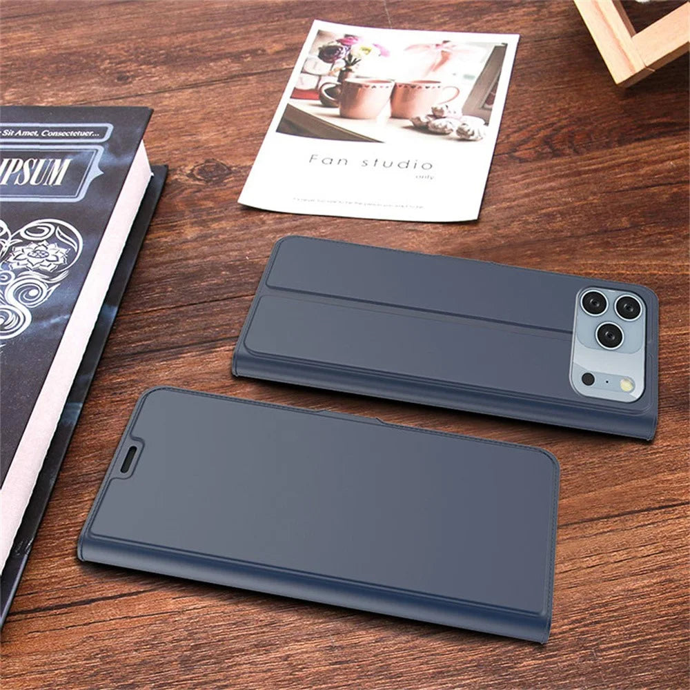 For iPhone 17 Pro Max Case Shockproof TPU Inner Shell Leather Phone Cover Card Slot - Blue - 7