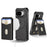 For Google Pixel 9a Magnetic Case Detachable Card Slot Kickstand Leather + TPU Phone Cover - Black - 1