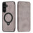 For Samsung Galaxy S25 FE Magnetic Case RFID Blocking Leather Wallet Cover with Rotating Ring Kickstand - Titanium Grey - 2