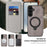 For Samsung Galaxy S25 FE Magnetic Case RFID Blocking Leather Wallet Cover with Rotating Ring Kickstand - Titanium Grey - 4