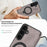 For Samsung Galaxy S25 FE Magnetic Case RFID Blocking Leather Wallet Cover with Rotating Ring Kickstand - Titanium Grey - 7