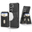 For Samsung Galaxy S24 FE Magnetic Case Detachable Card Slot Kickstand Leather + TPU Phone Cover - Black - 1