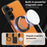 For Samsung Galaxy S25 FE Case with Ring Kickstand Magnetic Case PU Leather Back Cover - Orange - 7