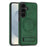 For Samsung Galaxy S25 FE Magnetic Case with Folded Kickstand PC Silicone Leather Phone Back Cover - Blackish Green - 1
