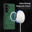 For Samsung Galaxy S25 FE Magnetic Case with Folded Kickstand PC Silicone Leather Phone Back Cover - Blackish Green - 2