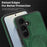 For Samsung Galaxy S25 FE Magnetic Case with Folded Kickstand PC Silicone Leather Phone Back Cover - Blackish Green - 5