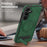 For Samsung Galaxy S25 FE Magnetic Case with Folded Kickstand PC Silicone Leather Phone Back Cover - Blackish Green - 7