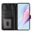 For iPhone 16 Pro Leather Case Polka Dot Pattern Wallet Stand Folio Phone Cover - Black - 6