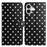 For iPhone 16 Plus Leather Case Polka Dot Pattern Wallet Stand Folio Phone Cover - Black - 1