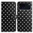 For iPhone 18 Pro / 17 Pro Leather Case Polka Dot Pattern Wallet Stand Folio Phone Cover - Black - 1