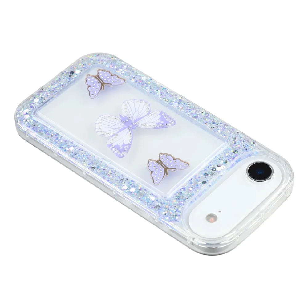 For iPhone Air Case DIY Butterfly Glitter Epoxy Soft TPU Phone Back Cover - Purple - 5