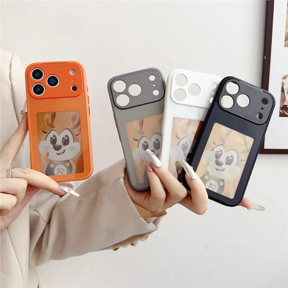 For iPhone 17 Pro Max Smart E-Ink Phone Case 4 Color HD 4 inch Display NFC DIY Customized Screen - Orange - 6