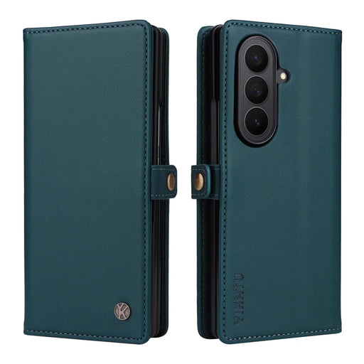 YIKATU For Samsung Galaxy Z Fold7 5G Phone Cases  Magnetic Closure PU Leather Mobile Cover - Green - 1