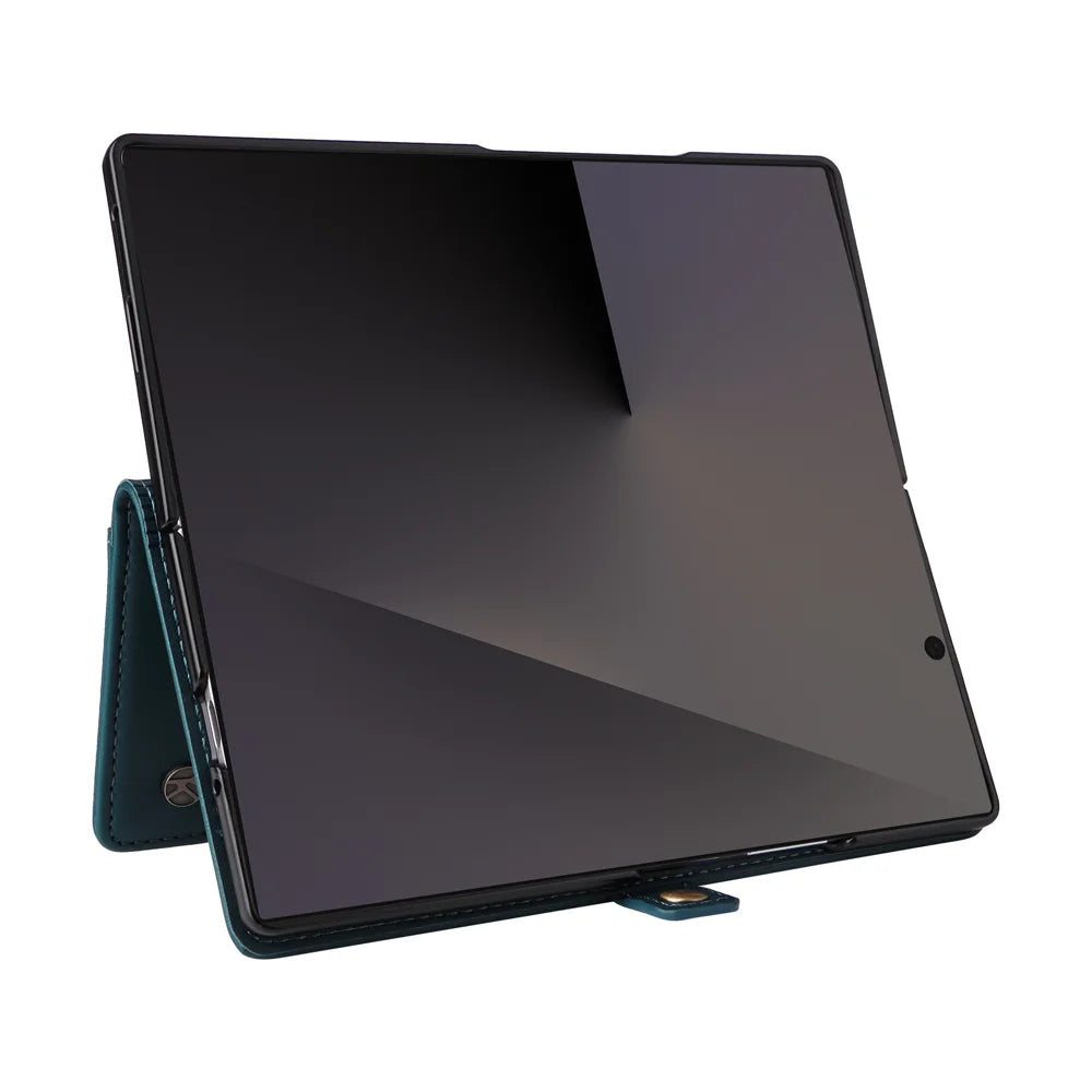 YIKATU For Samsung Galaxy Z Fold7 5G Phone Cases  Magnetic Closure PU Leather Mobile Cover - Green - 7