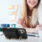 For iPhone 16 Plus Case Card Bag Ring Holder Litchi Texture Leather+TPU Phone Cover with Long Strap - Black - 5
