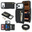 For iPhone 18 Pro Max / 17 Pro Max Case Card Bag Ring Holder Litchi Texture Leather+TPU Phone Cover with Long Strap - Black - 1