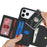 For iPhone 18 Pro Max / 17 Pro Max Case Card Bag Ring Holder Litchi Texture Leather+TPU Phone Cover with Long Strap - Black - 5