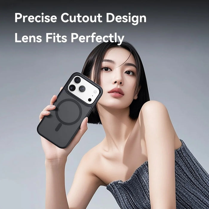 ROCK For iPhone 17 Pro Max Magnetic Case Compatible with MagSafe Skin-Touch PC + TPU Phone Cover - Black - 6