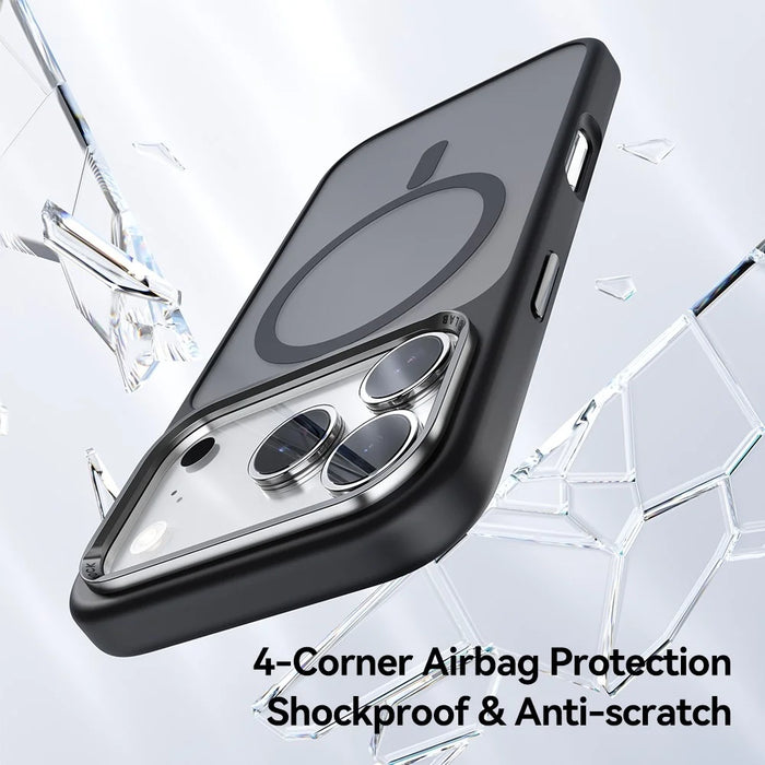 ROCK For iPhone 17 Pro Magnetic Case Compatible with MagSafe Skin-Touch PC + TPU Phone Cover - Black - 4