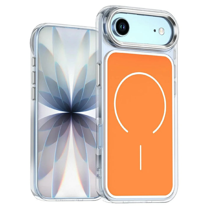 For iPhone Air Case Compatible with MagSafe Electroplated Acrylic TPU Phone Back Cover - Orange - 1