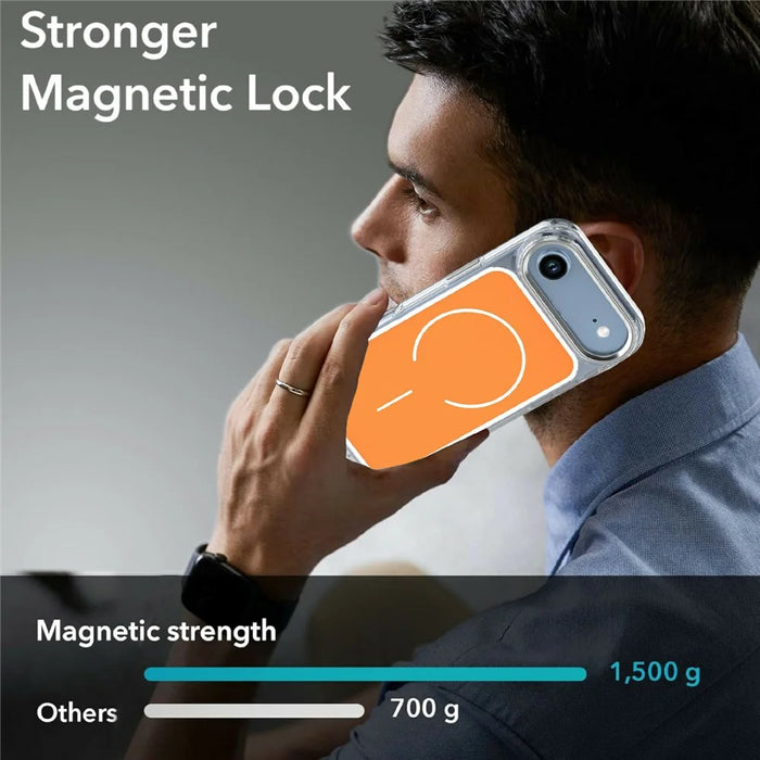 For iPhone Air Case Compatible with MagSafe Electroplated Acrylic TPU Phone Back Cover - Orange - 6
