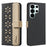 BINFEN COLOR For Samsung Galaxy S26 Ultra Leather Case  BF36 Floral Pattern Phone Cover RFID Blocking Wallet Stand - Black - 1
