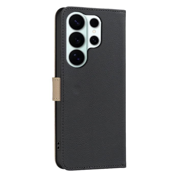 BINFEN COLOR For Samsung Galaxy S26 Ultra Leather Case  BF36 Floral Pattern Phone Cover RFID Blocking Wallet Stand - Black - 3