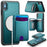 JEEHOOD For iPhone XS 5.8 inch / iPhone X Case  J10  Compatible with MagSafe Leather Back Phone Cover with Detachable Card Holder Kickstand - Blue - 1