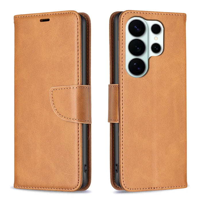 For Samsung Galaxy S26 Ultra Case Shockproof PU Leather Cover with Wallet Card Slots - Yellow - 1