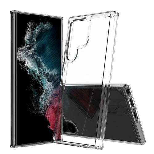 For Samsung Galaxy S23 Ultra Shockproof Acrylic + TPU Cellphone Case Anti-yellowing Clear Phone Cover - Transparent - 1