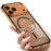 For iPhone 17 Pro Max Case Compatible with MagSafe Aluminium Alloy PC Matte Phone Cover Pop-Up Snap Lock - Orange - 4