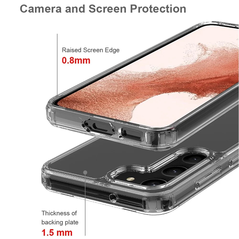 For Samsung Galaxy S23 Drop Resistant Acrylic + TPU Cellphone Case Anti-yellowing Clear Phone Cover - Transparent - 4