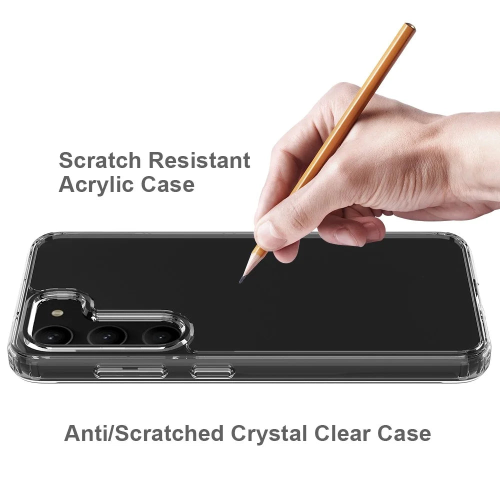 For Samsung Galaxy S23 Drop Resistant Acrylic + TPU Cellphone Case Anti-yellowing Clear Phone Cover - Transparent - 5