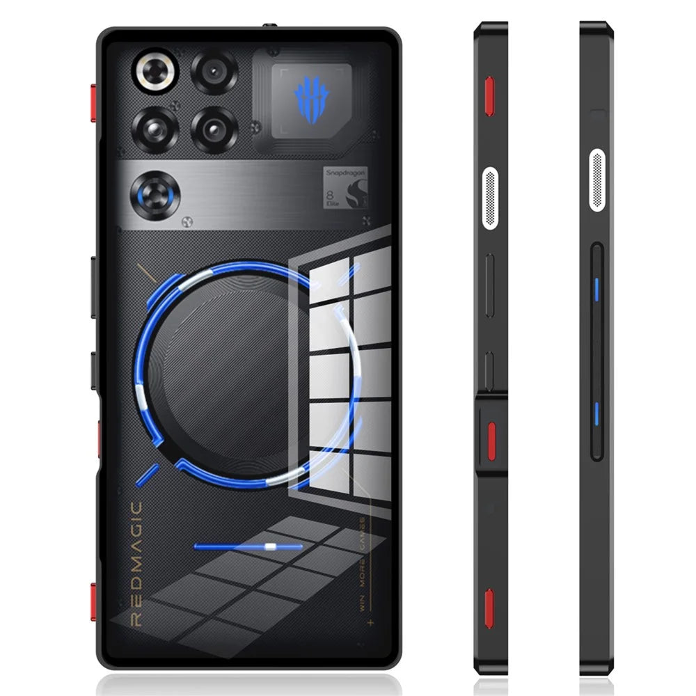 For ZTE nubia RedMagic 11 Pro 5G / 11 Pro+ 5G Case Metal Frame Glass Back Phone Cover with Game Shoulder Key - Black - 2