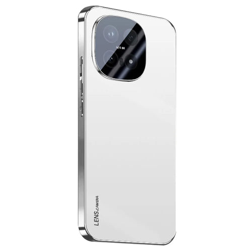 For vivo iQOO 15 5G Case Acrylic + TPU + Metal Anti-Scratch Phone Cover with Electroplating Frame - White - 1