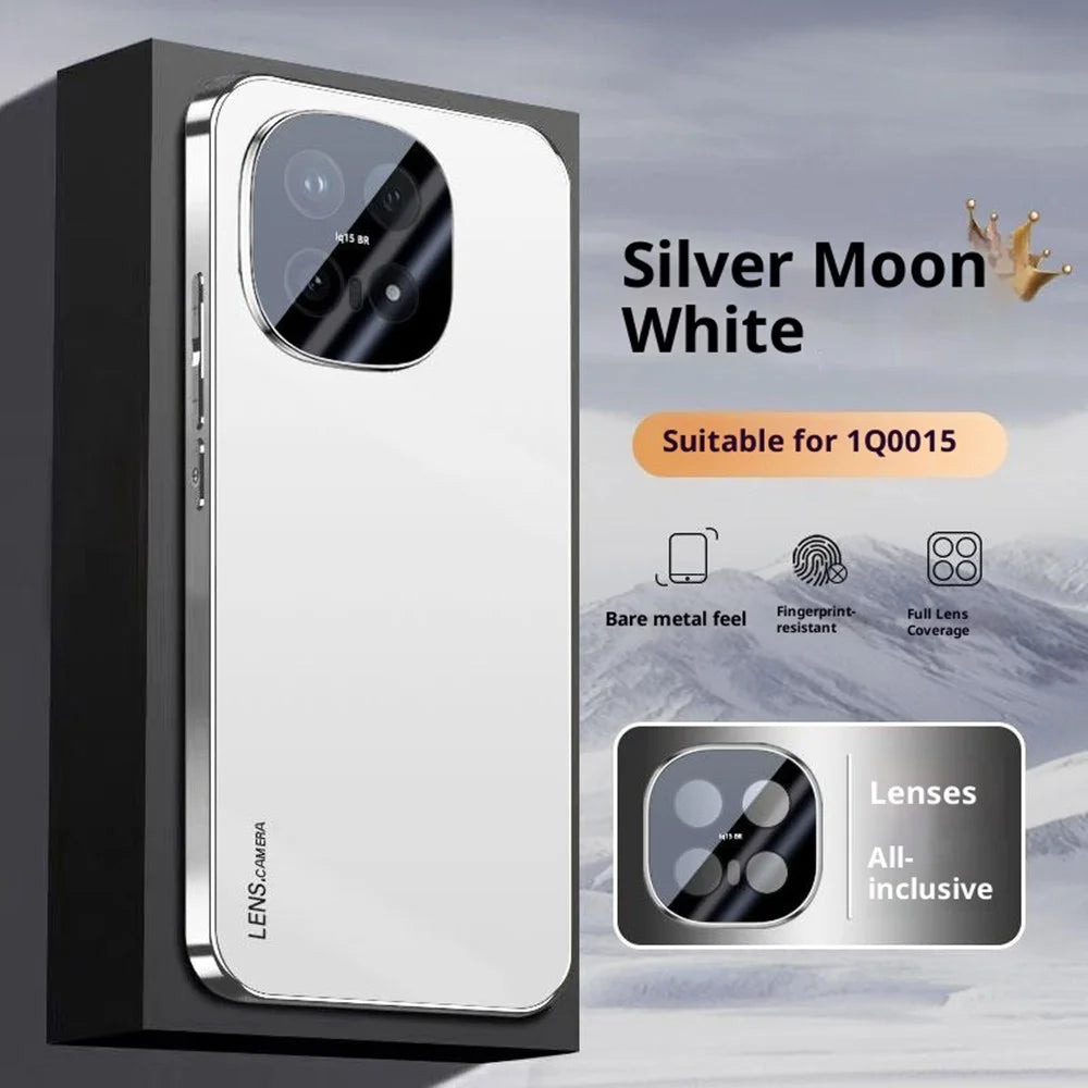 For vivo iQOO 15 5G Case Acrylic + TPU + Metal Anti-Scratch Phone Cover with Electroplating Frame - White - 2