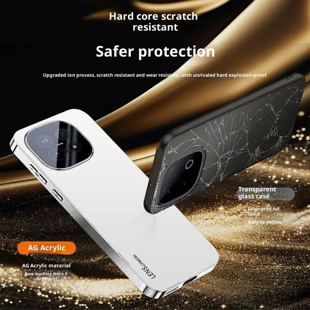 For vivo iQOO 15 5G Case Acrylic + TPU + Metal Anti-Scratch Phone Cover with Electroplating Frame - White - 4