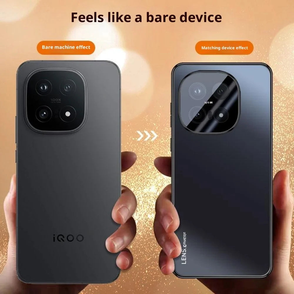 For vivo iQOO 15 5G Case Acrylic + TPU + Metal Anti-Scratch Phone Cover with Electroplating Frame - White - 6