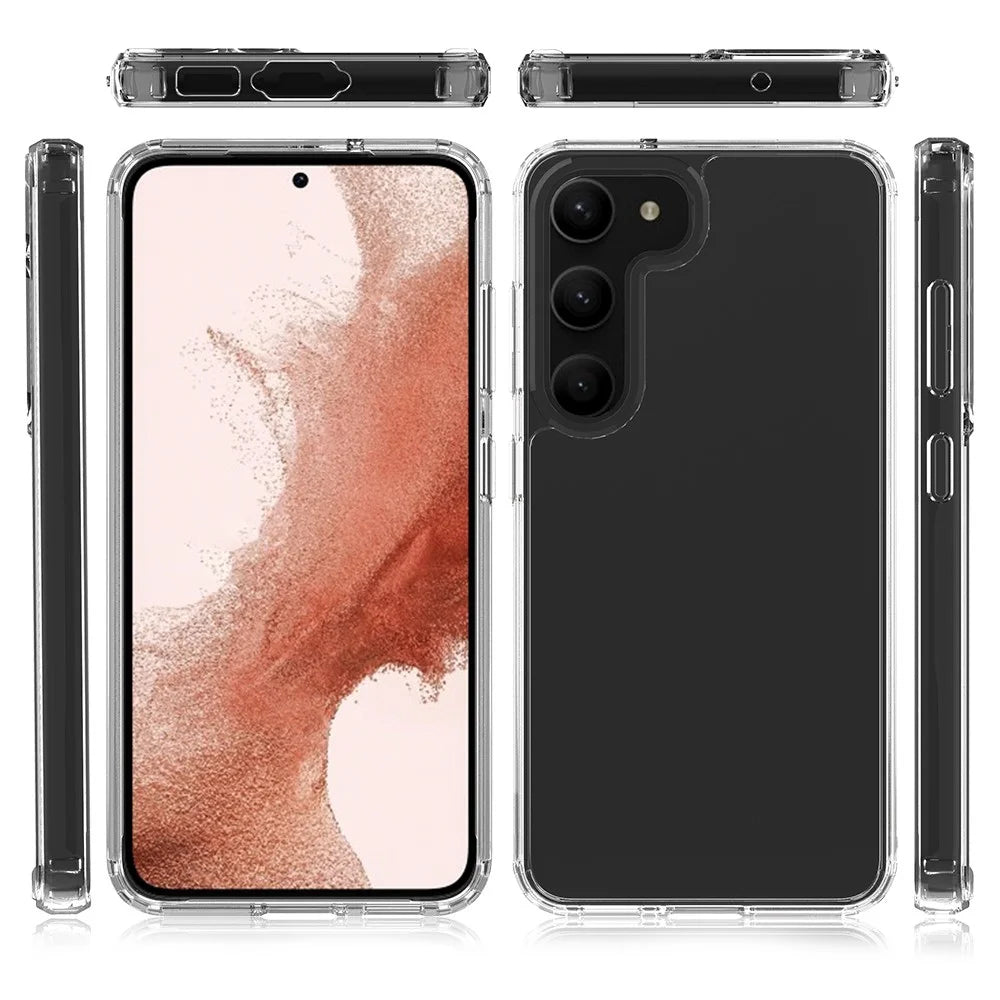 For Samsung Galaxy S23+ Scratch Proof Acrylic + TPU Cellphone Case Anti-yellowing Clear Phone Cover - Transparent - 2
