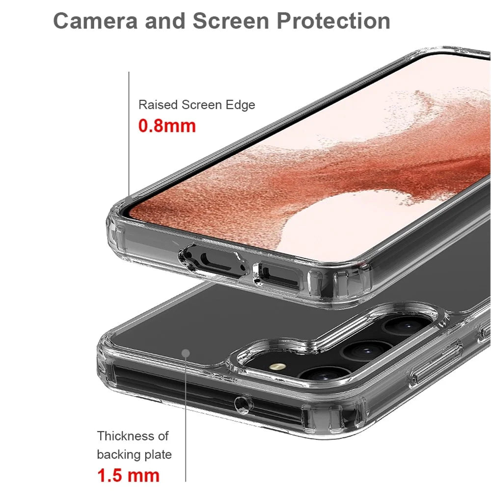 For Samsung Galaxy S23+ Scratch Proof Acrylic + TPU Cellphone Case Anti-yellowing Clear Phone Cover - Transparent - 4