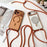 For iPhone Air Case Compatible with MagSafe Electroplating Edge TPU Phone Cover with Shoulder Strap - Orange - 3